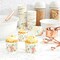 50 Pack Floral Cupcake Wrappers for Wedding, Watercolor Flower Paper Baking Cups and Muffin Liners for Garden Tea Parties, Baking Favors, Bridal or Baby Showers- (2.25 x 2.75 In)